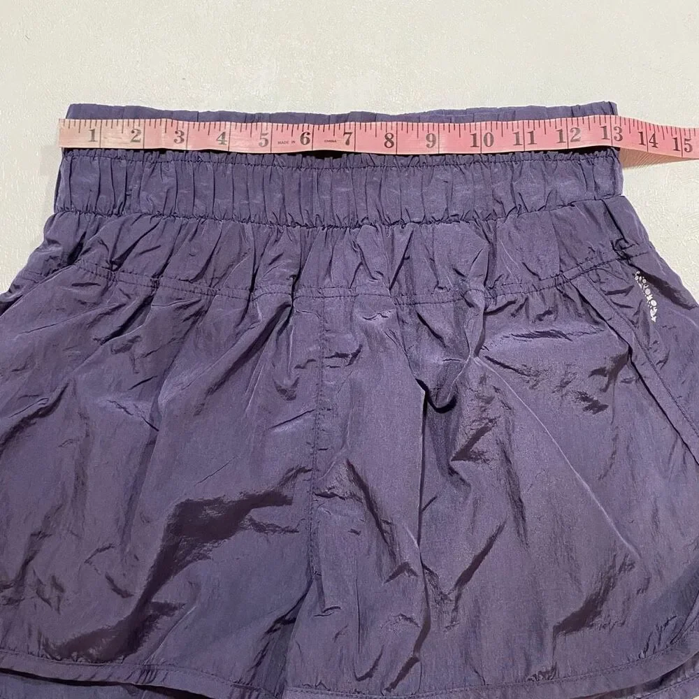 Free People FP Movement Purple Smocked Running Shorts M High Rise Athletic